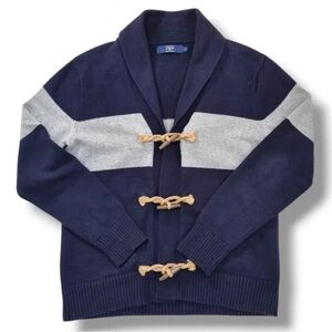 JCREW Navy and Gray Men's Sweater with Toggle Closures size M